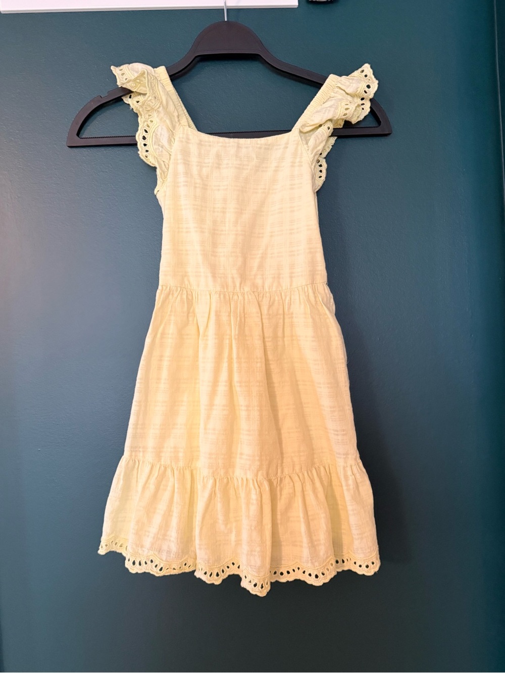 Cat & Jack Pale Yellow Eyelet Strap Sundress